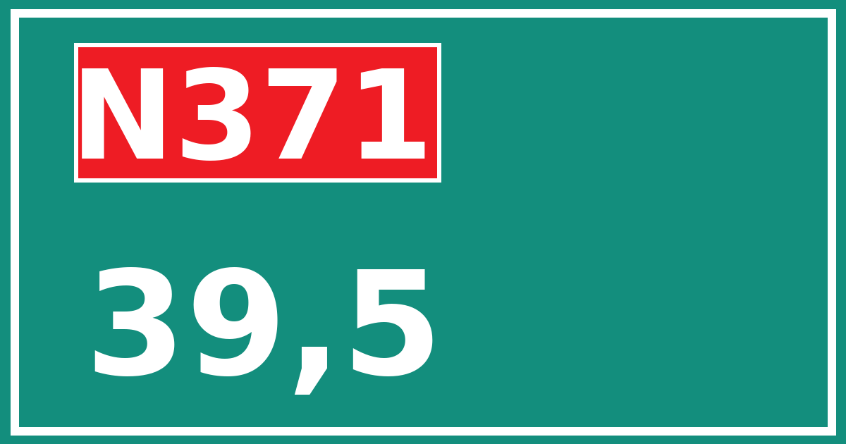 Hectometerbord N371 39,5