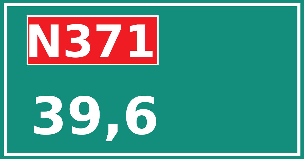 Hectometerbord N371 39,6