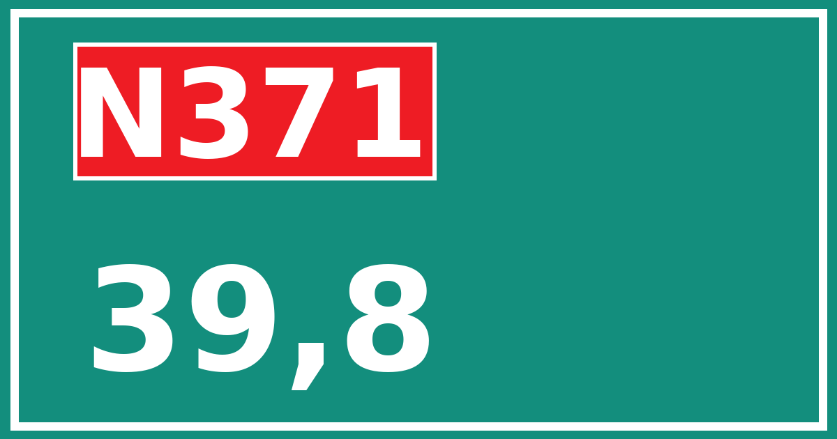 Hectometerbord N371 39,8