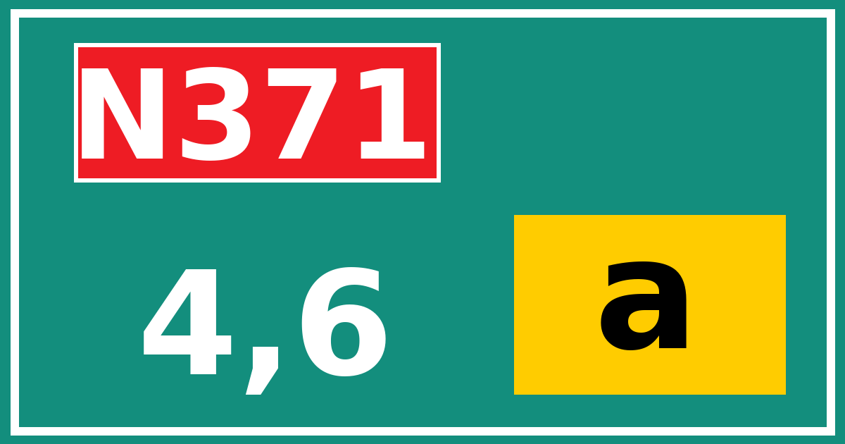 Hectometerbord N371 4,6 letter a