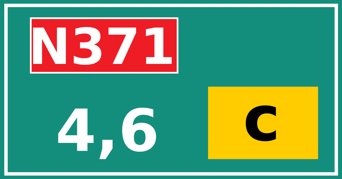 Hectometerbord N371 4,6 letter c