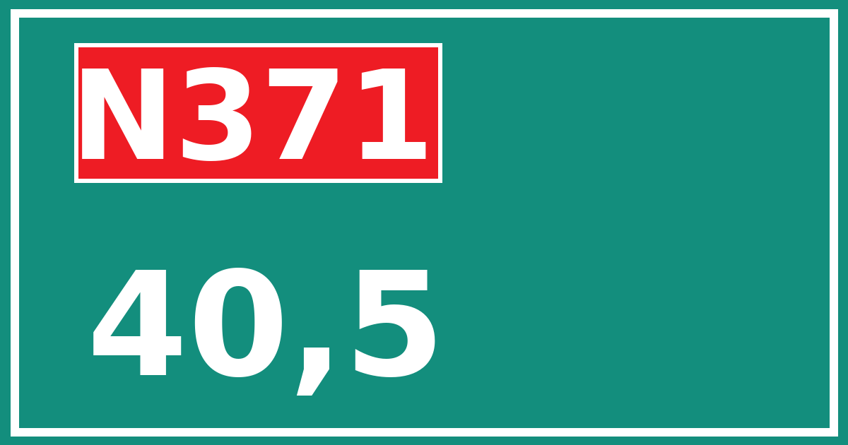 Hectometerbord N371 40,5