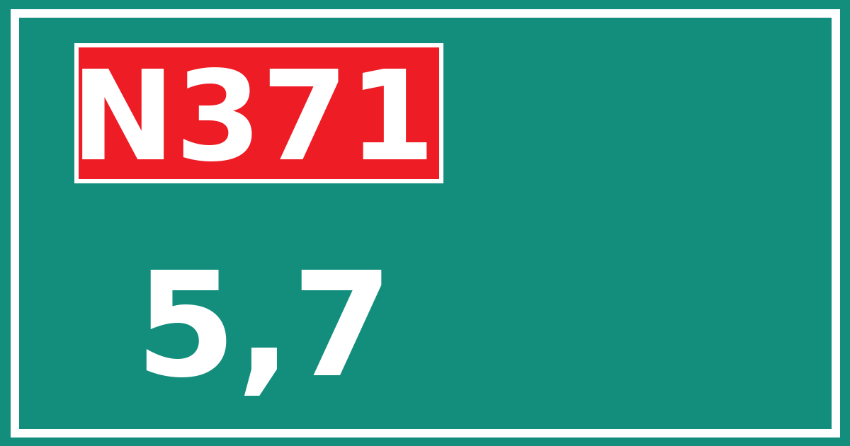Hectometerbord N371 5,7