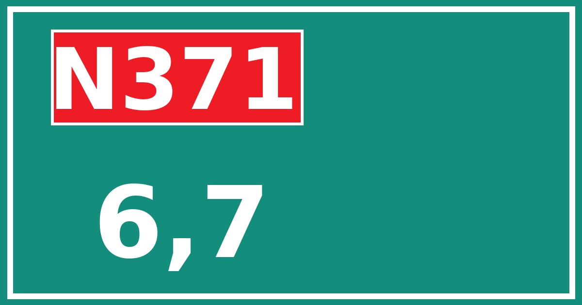 Hectometerbord N371 6,7