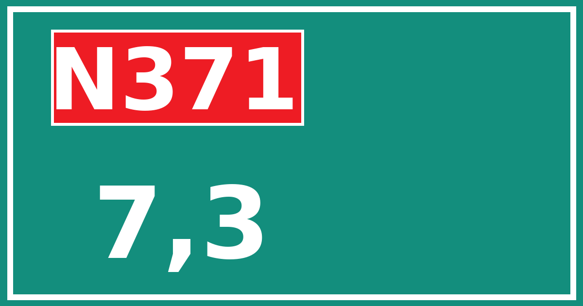 Hectometerbord N371 7,3