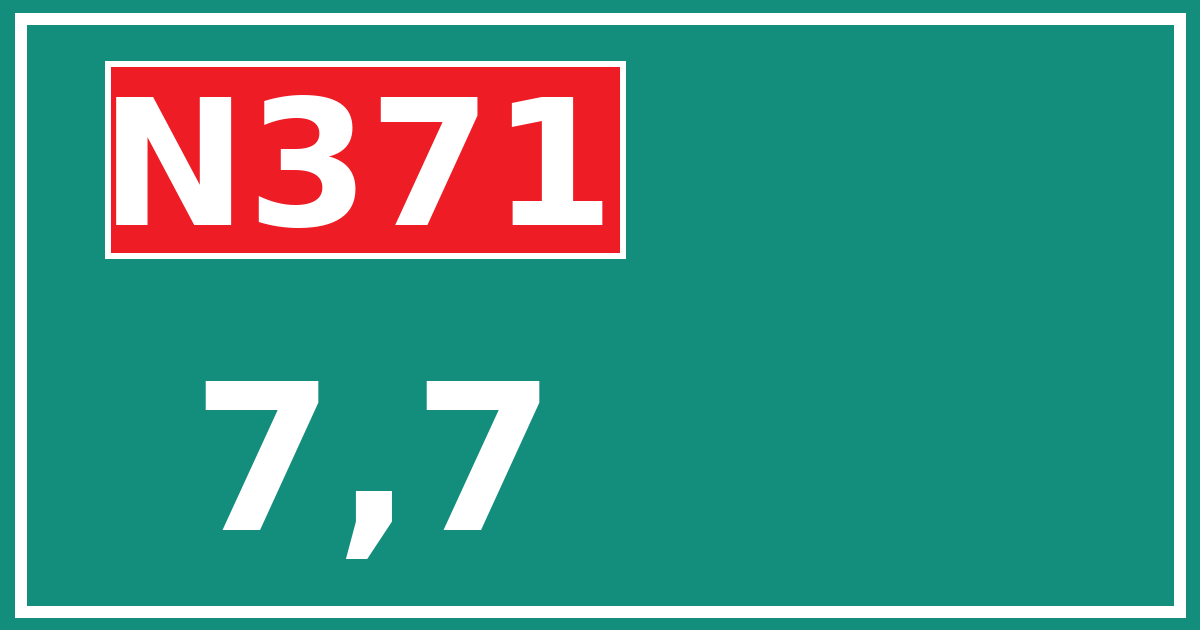 Hectometerbord N371 7,7