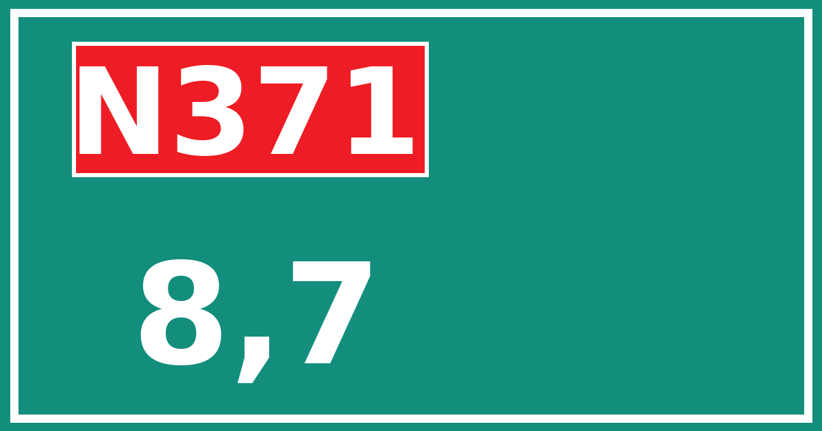 Hectometerbord N371 8,7