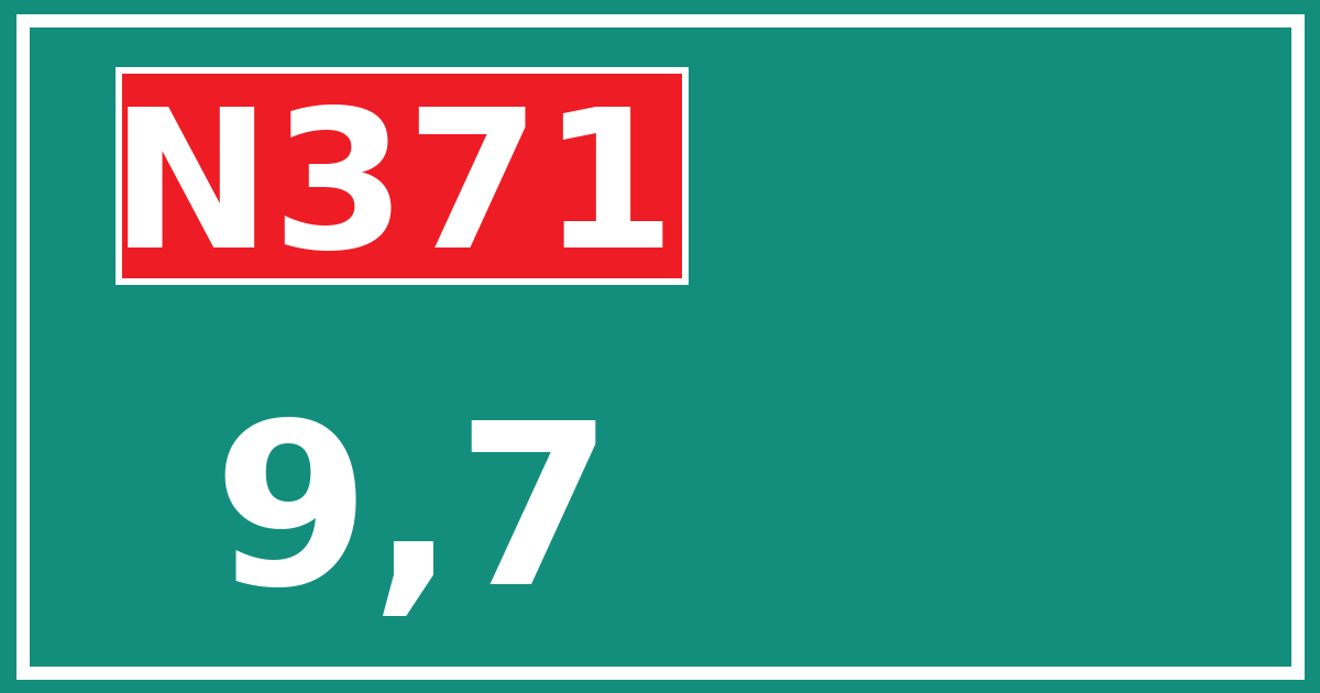 Hectometerbord N371 9,7