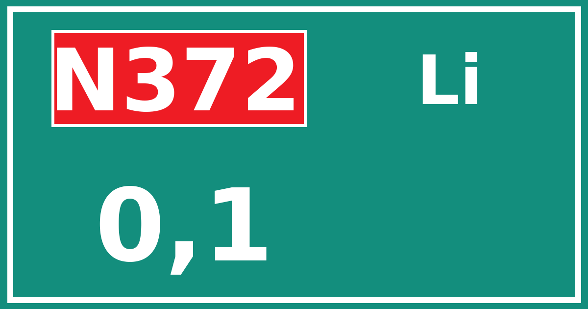 Hectometerbord N372 0,1 zijde Li