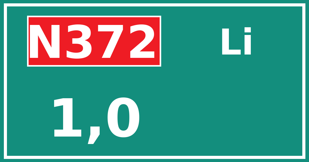 Hectometerbord N372 1,0 zijde Li