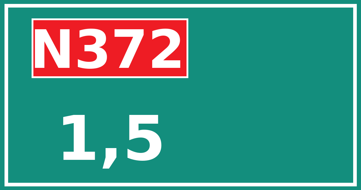 Hectometerbord N372 1,5