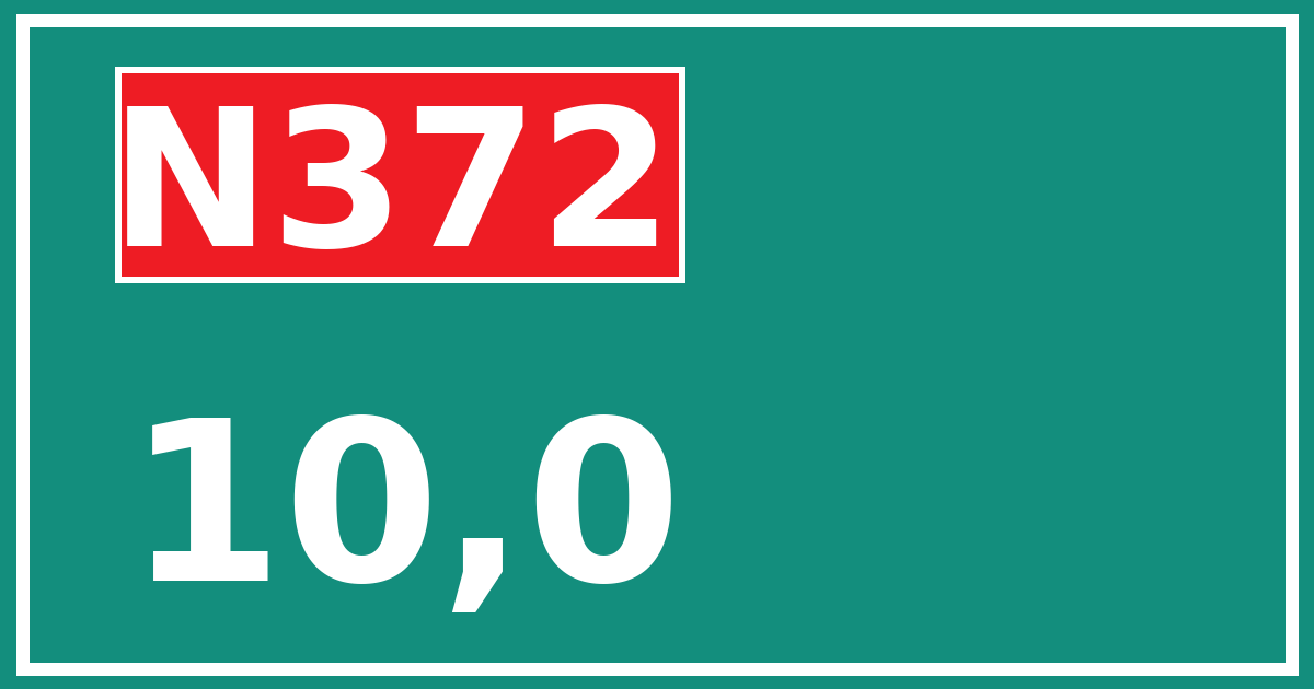 Hectometerbord N372 10,0