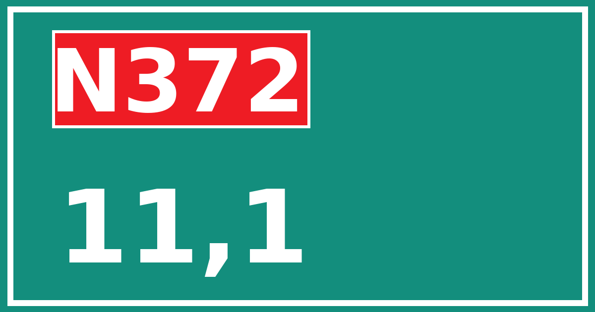 Hectometerbord N372 11,1