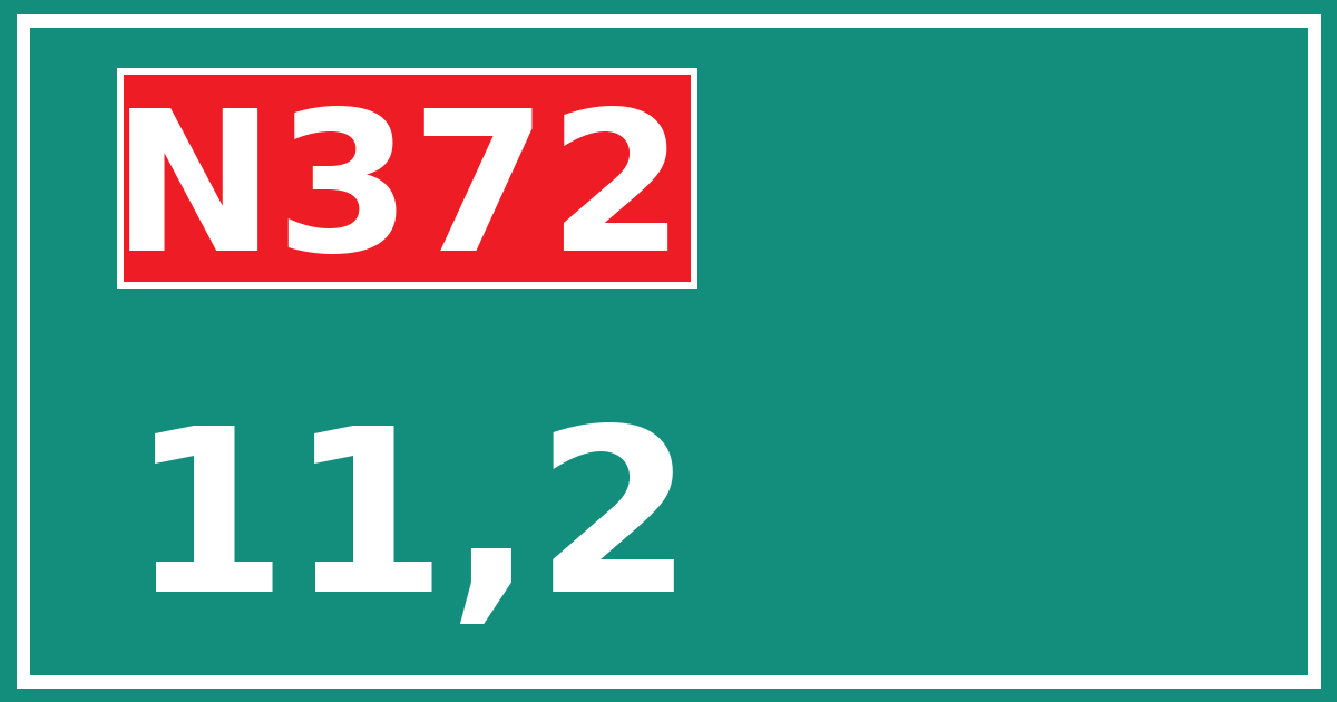 Hectometerbord N372 11,2