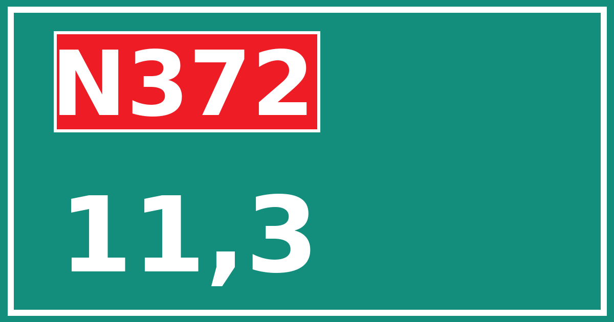 Hectometerbord N372 11,3