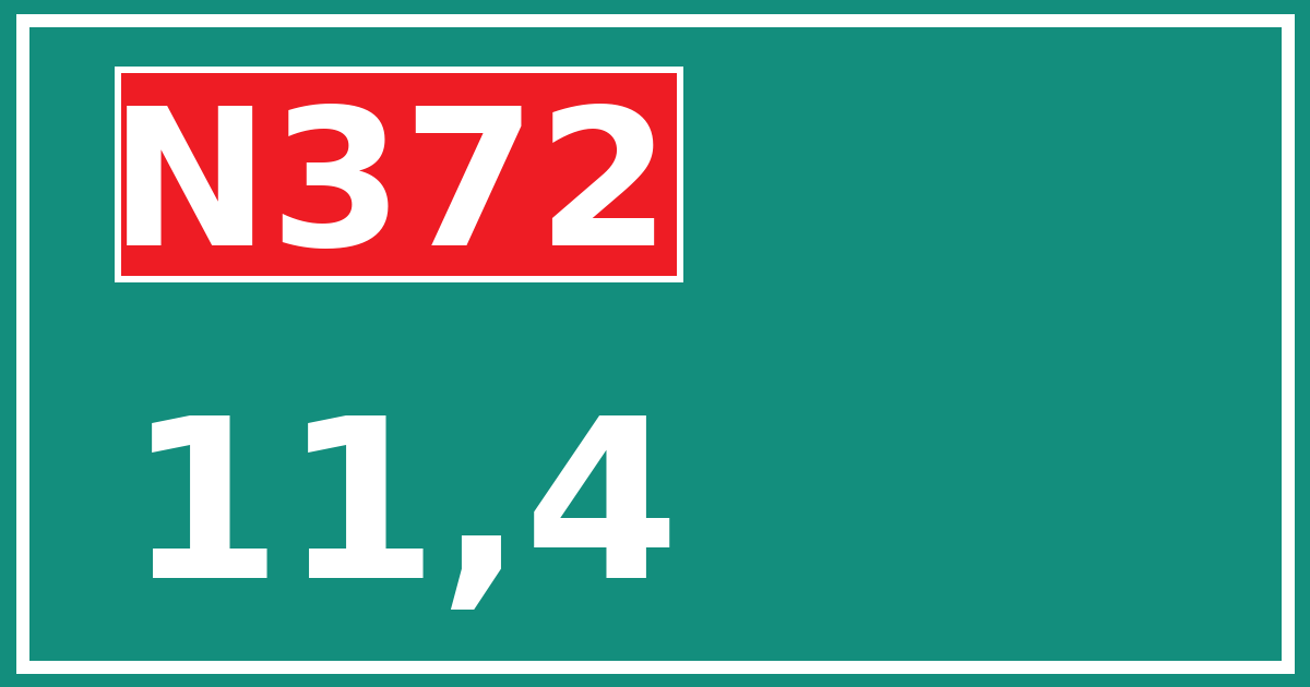 Hectometerbord N372 11,4