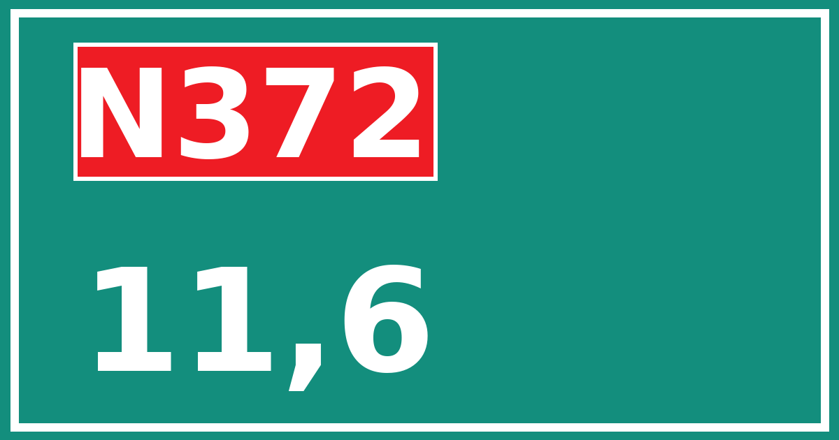 Hectometerbord N372 11,6