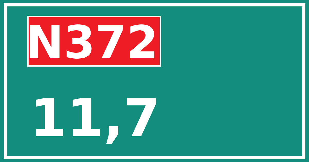 Hectometerbord N372 11,7