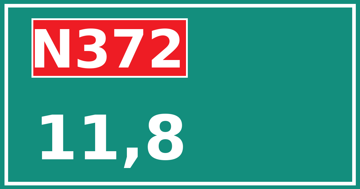 Hectometerbord N372 11,8