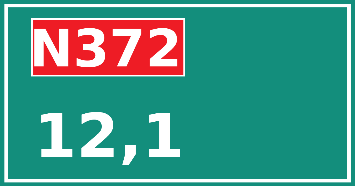 Hectometerbord N372 12,1