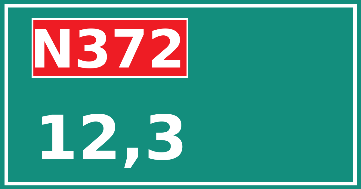 Hectometerbord N372 12,3