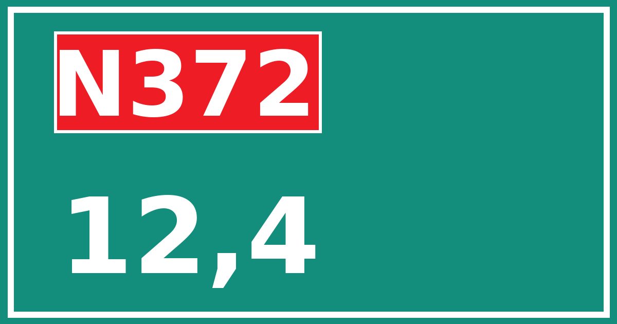 Hectometerbord N372 12,4