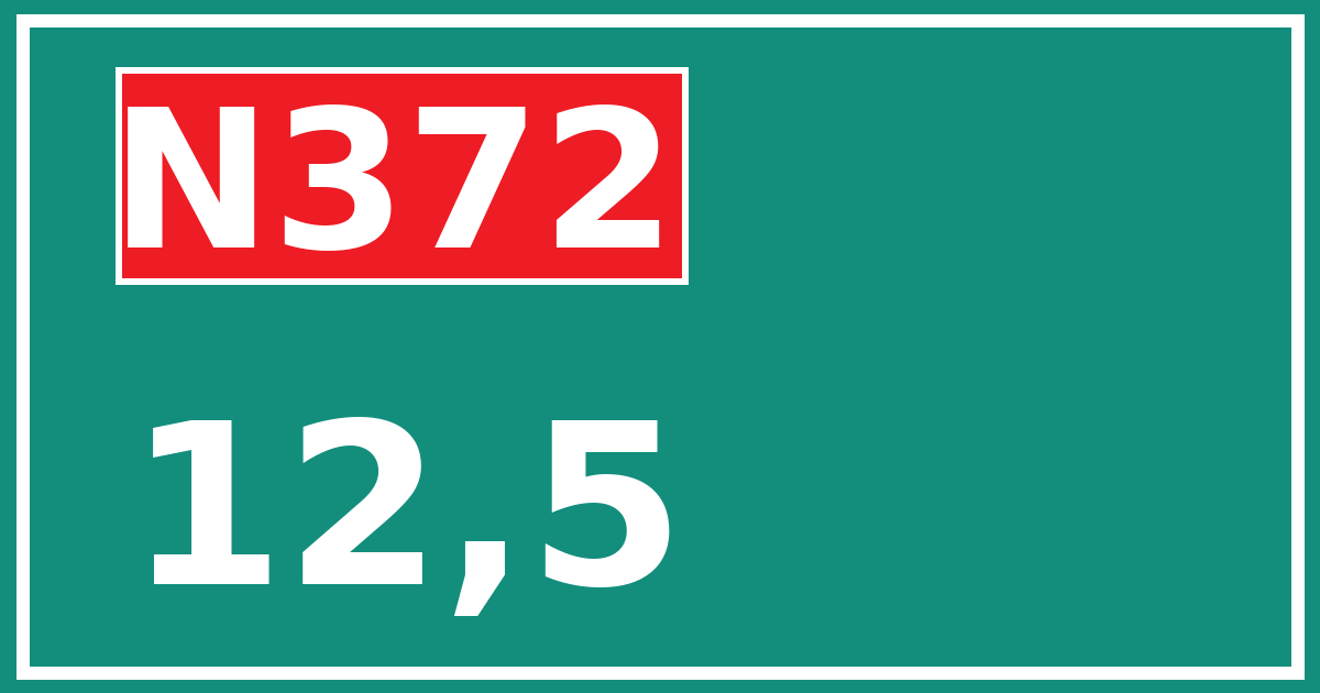 Hectometerbord N372 12,5