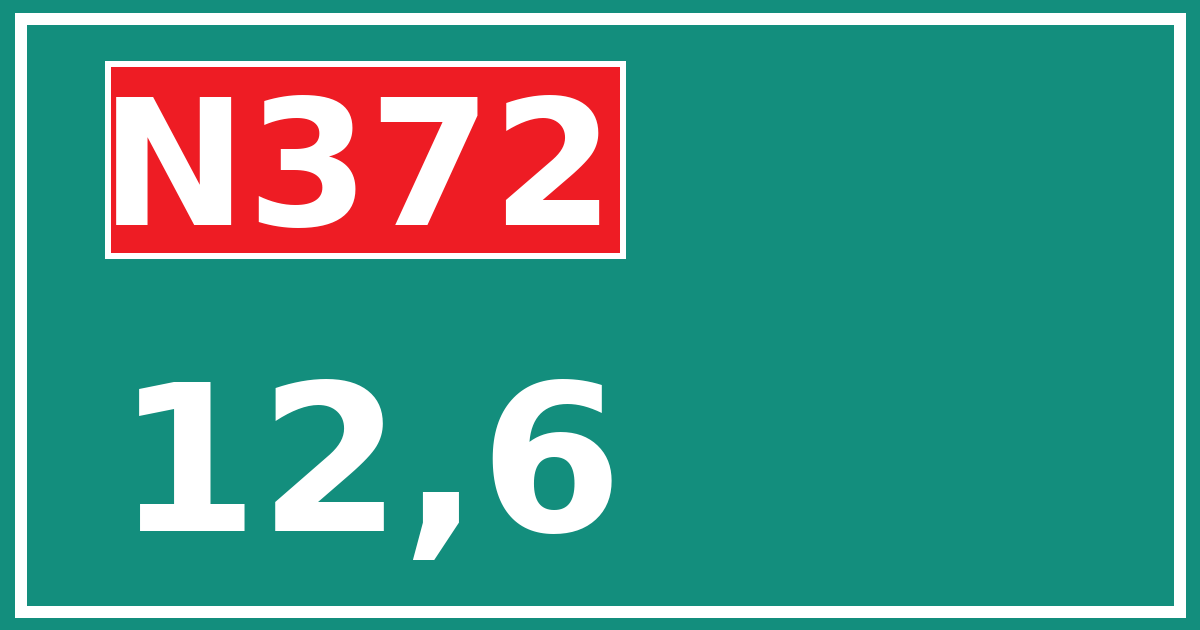 Hectometerbord N372 12,6