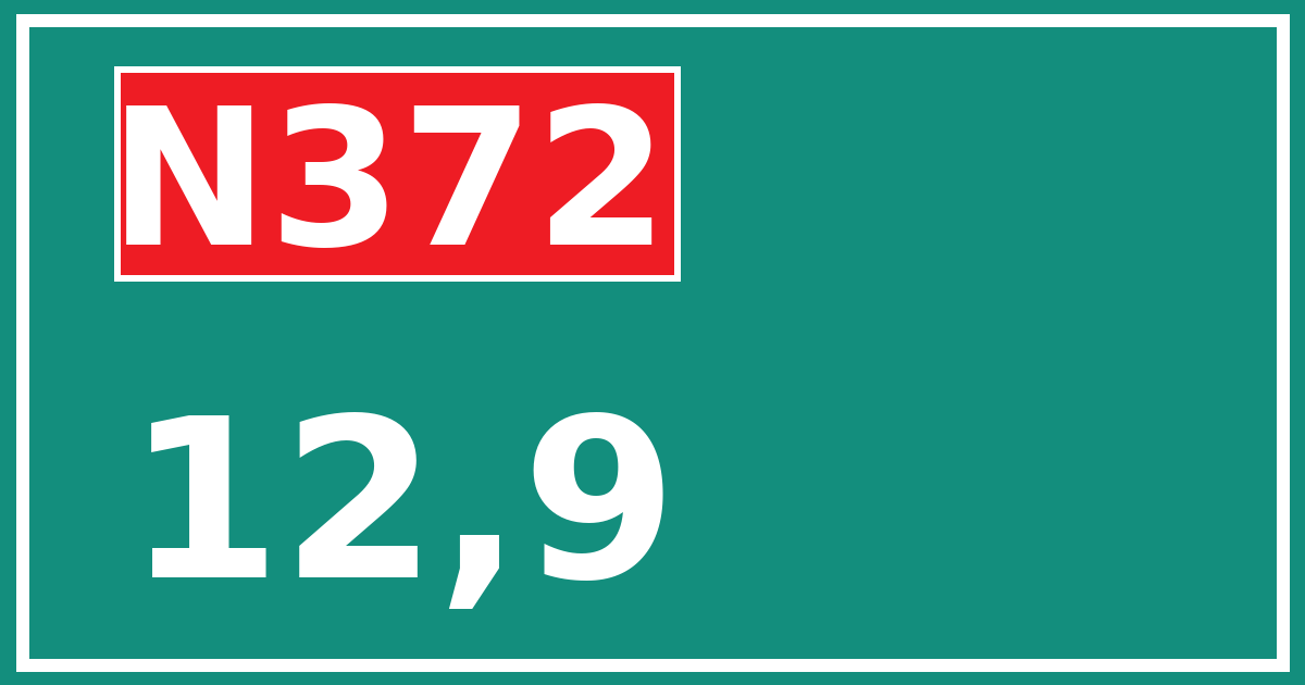 Hectometerbord N372 12,9