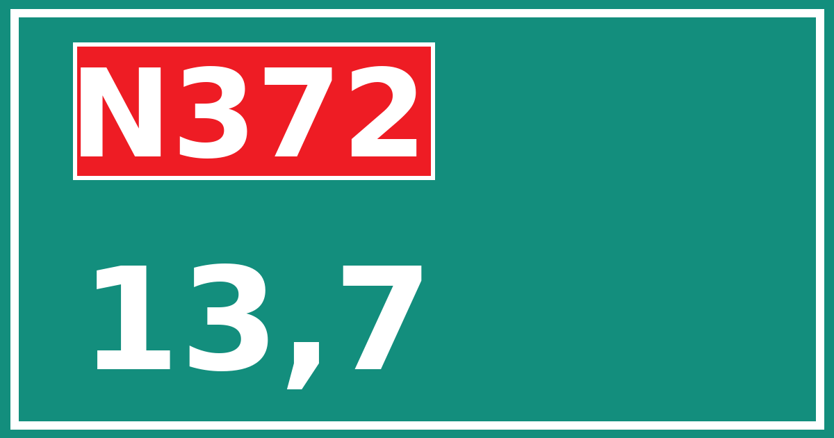 Hectometerbord N372 13,7
