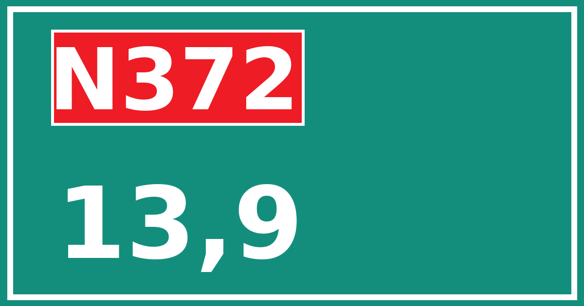 Hectometerbord N372 13,9