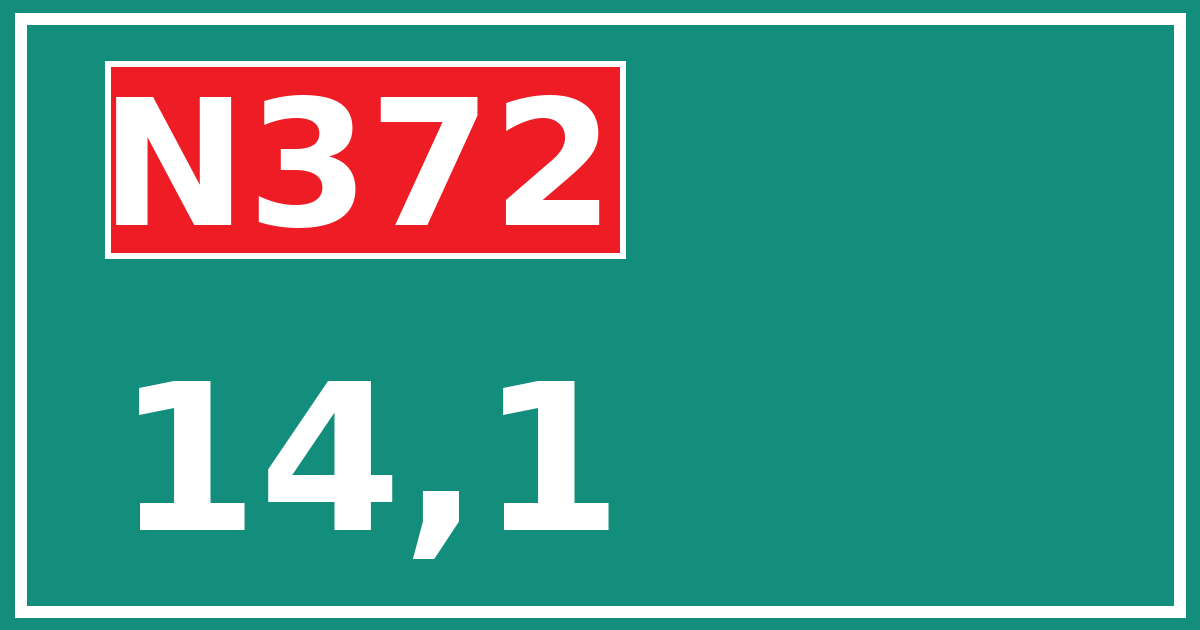Hectometerbord N372 14,1