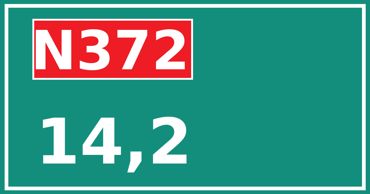 Hectometerbord N372 14,2