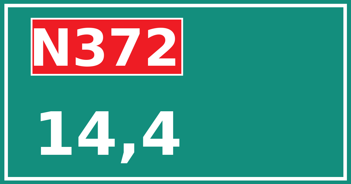 Hectometerbord N372 14,4