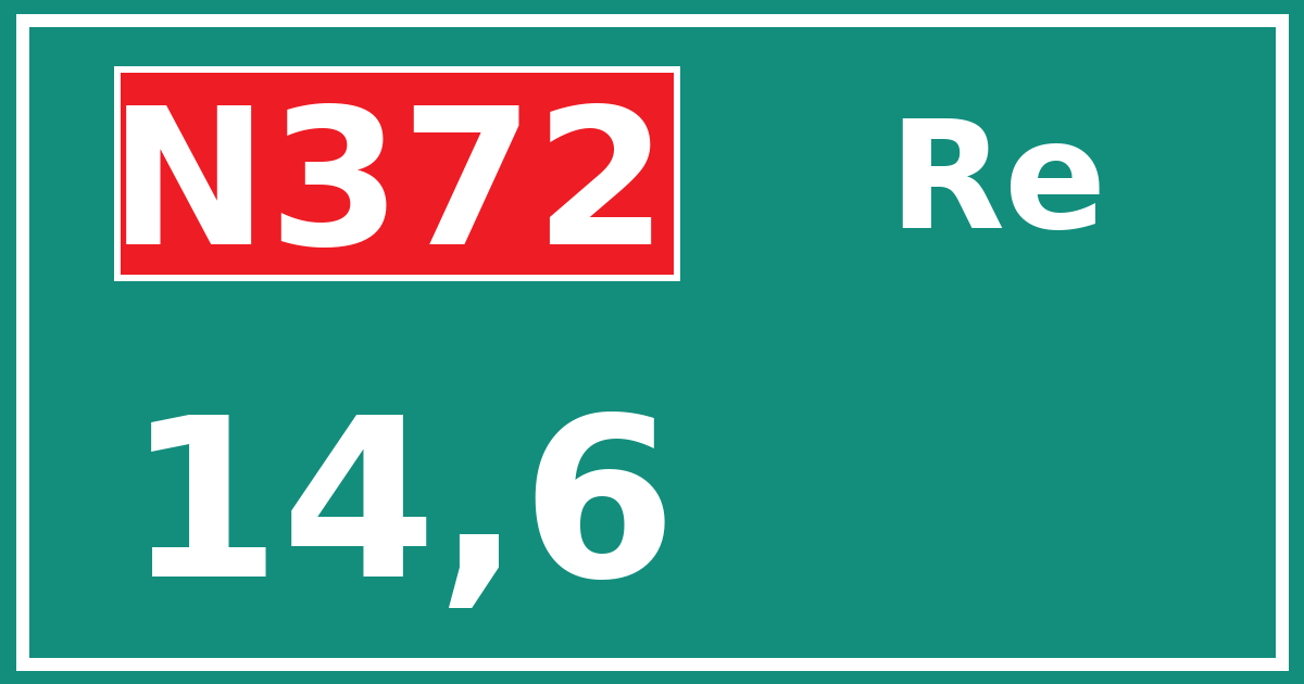 Hectometerbord N372 14,6 zijde Re