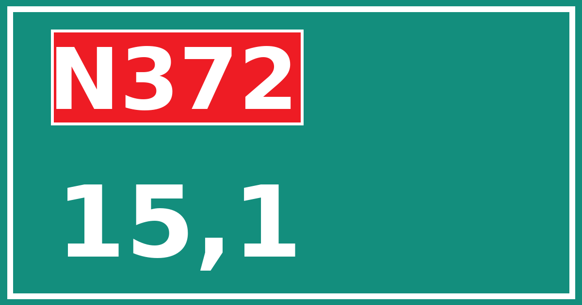 Hectometerbord N372 15,1
