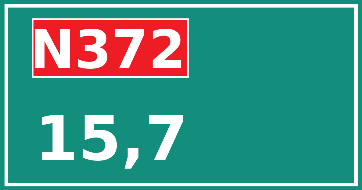 Hectometerbord N372 15,7