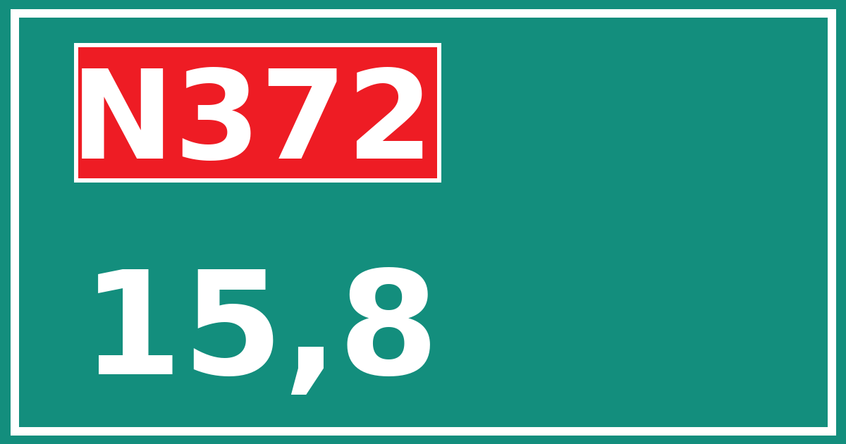 Hectometerbord N372 15,8