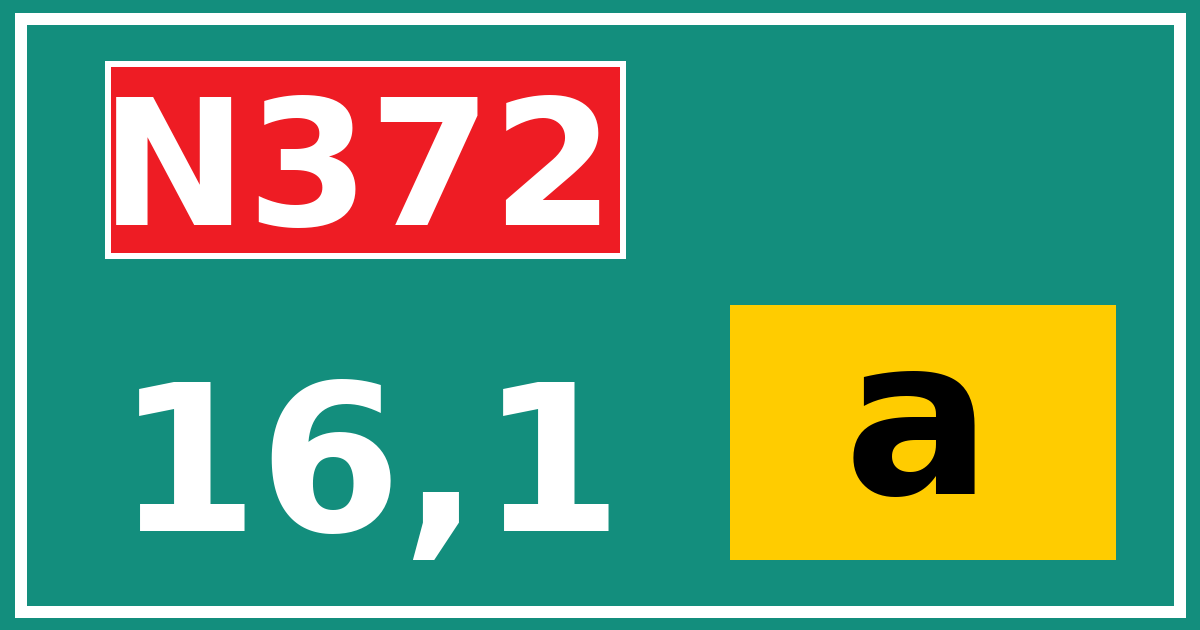 Hectometerbord N372 16,1 letter a