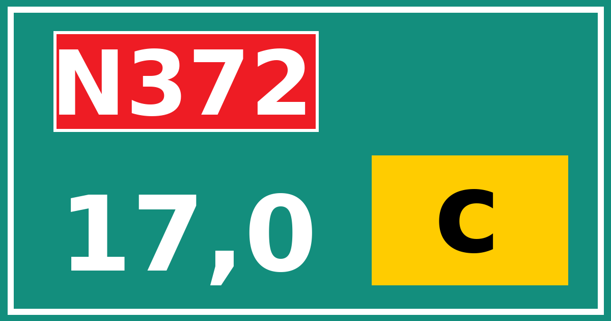 Hectometerbord N372 17,0 letter c