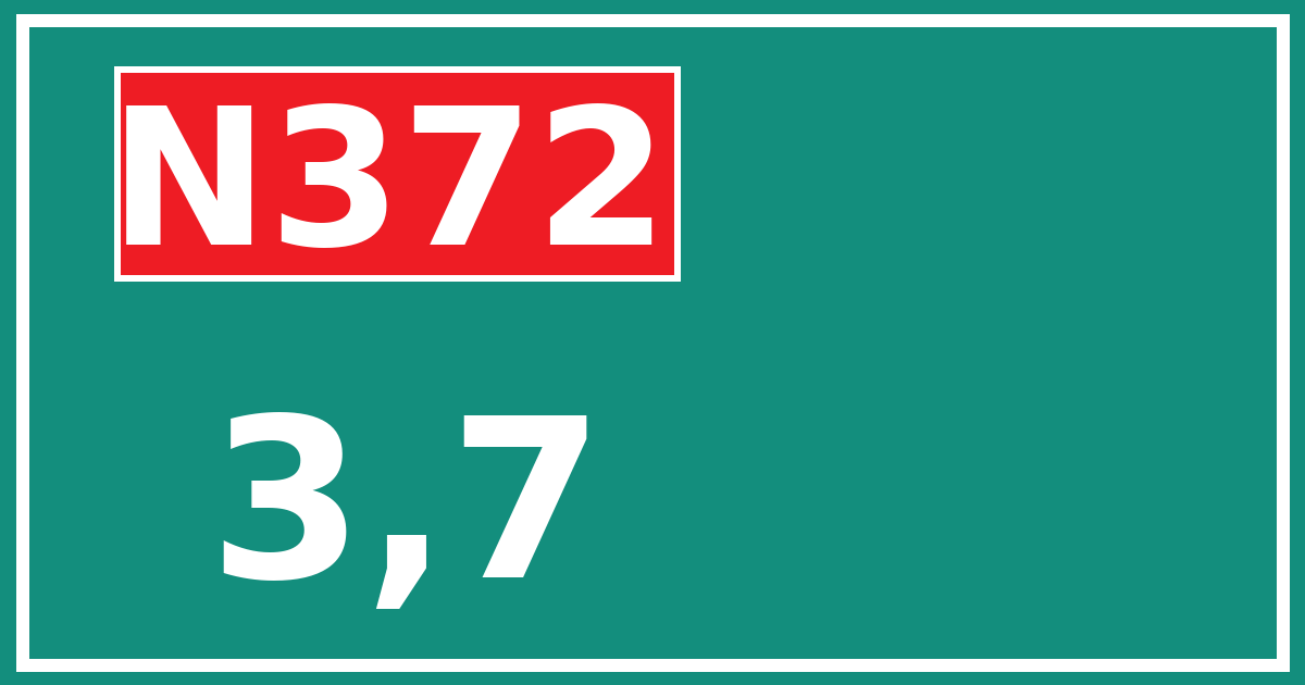 Hectometerbord N372 3,7