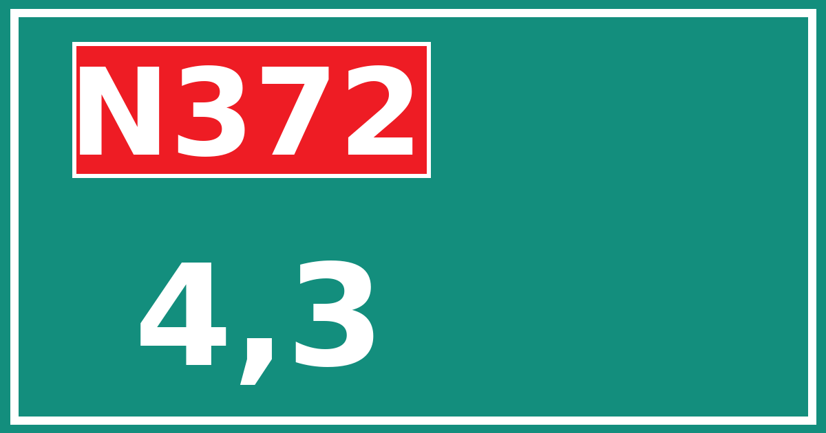 Hectometerbord N372 4,3