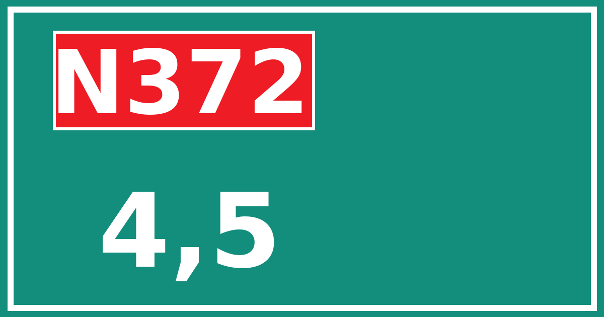 Hectometerbord N372 4,5