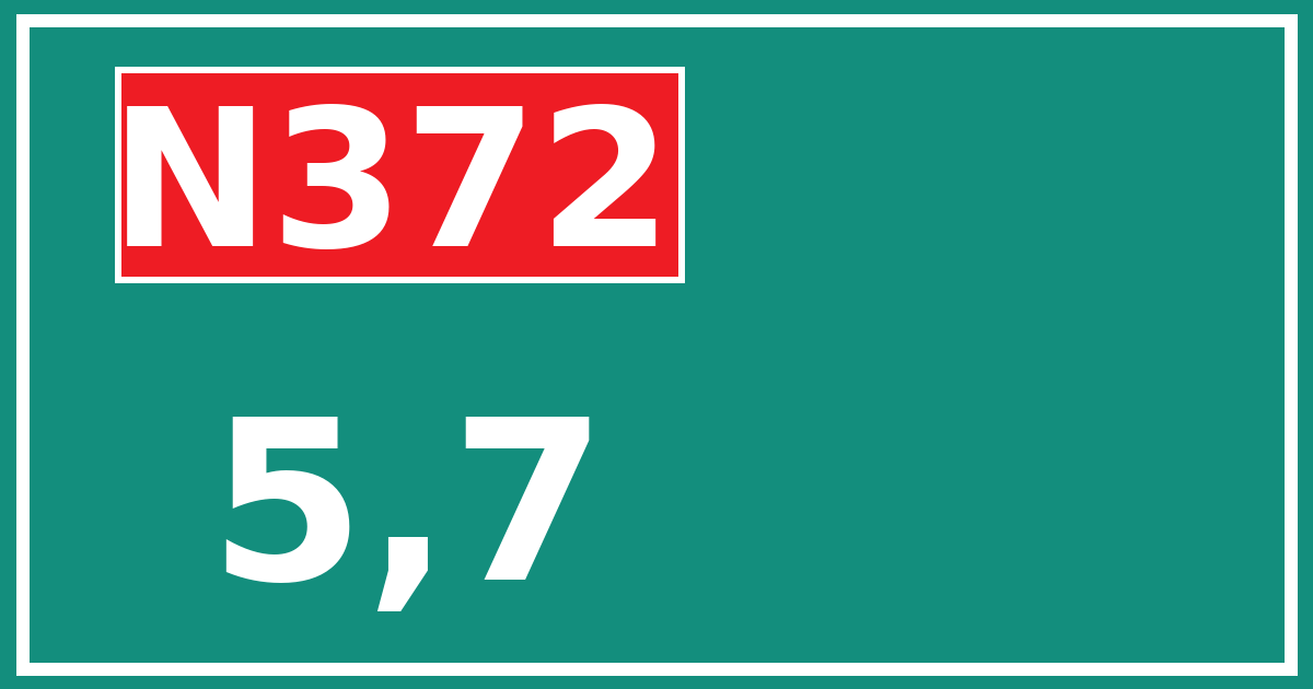 Hectometerbord N372 5,7