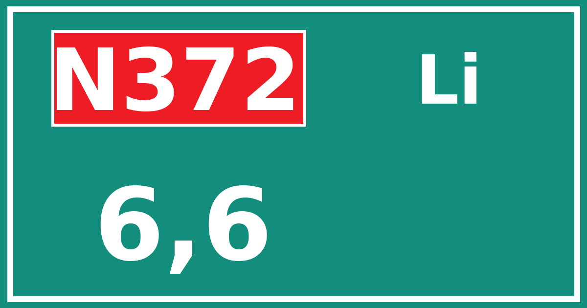 Hectometerbord N372 6,6 zijde Li