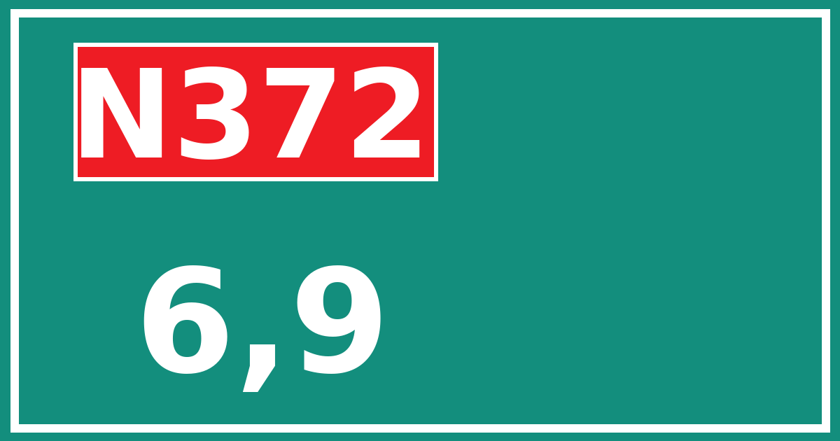 Hectometerbord N372 6,9