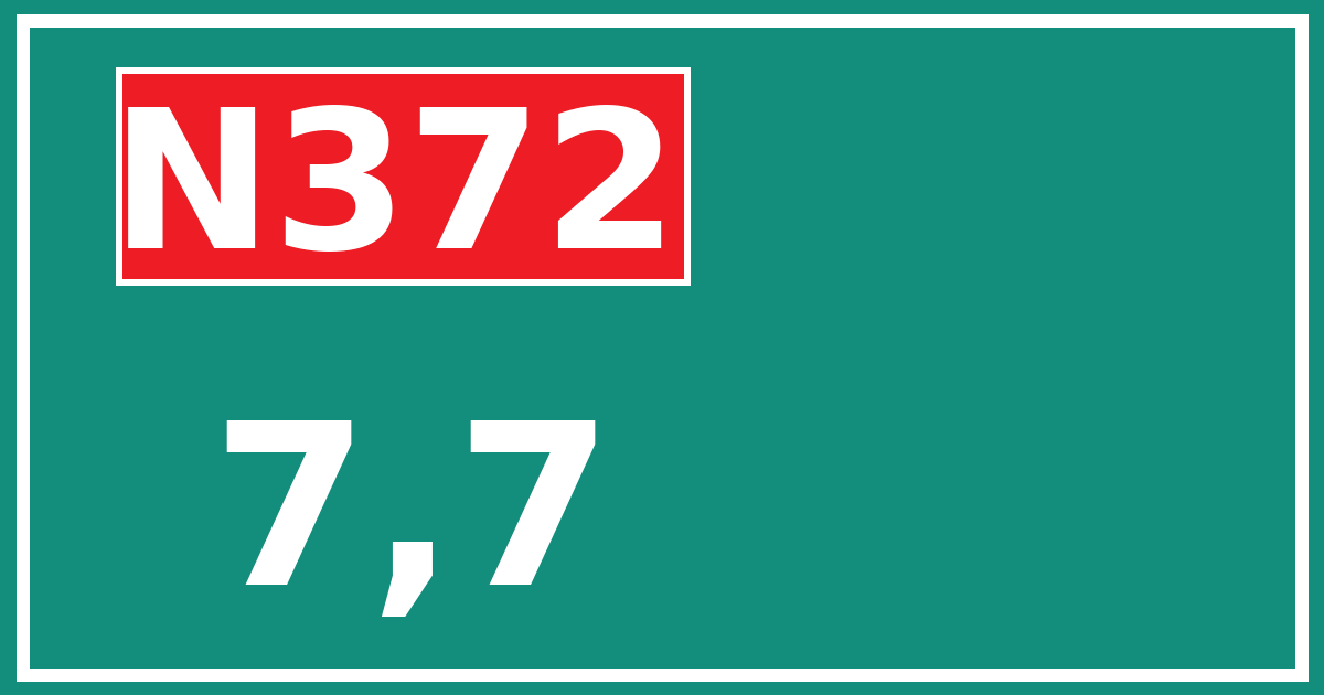 Hectometerbord N372 7,7