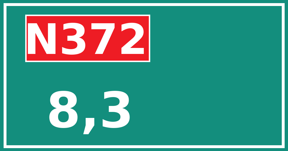 Hectometerbord N372 8,3