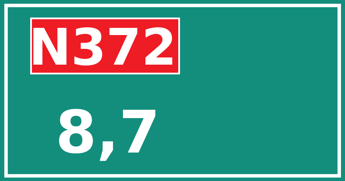 Hectometerbord N372 8,7