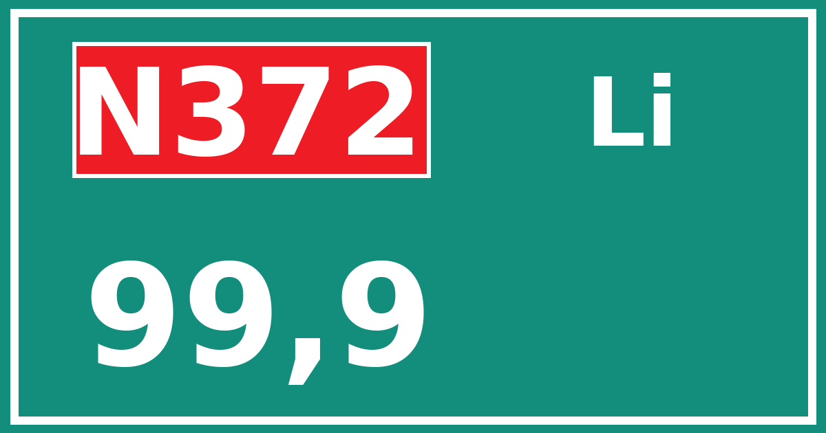 Hectometerbord N372 99,9 zijde Li